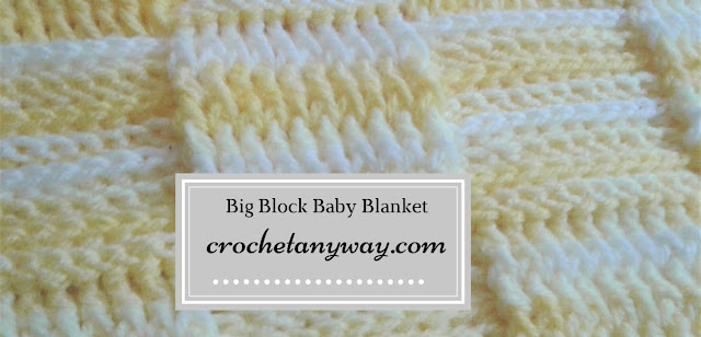 big block crochet baby blanket- yellow