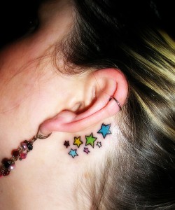 Stars Ear Tattoo