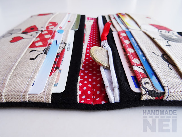 Handmade Nel: Ново черно портмоне от плат "Калинки"