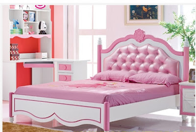 Tempat tidur pink model sandaran jok