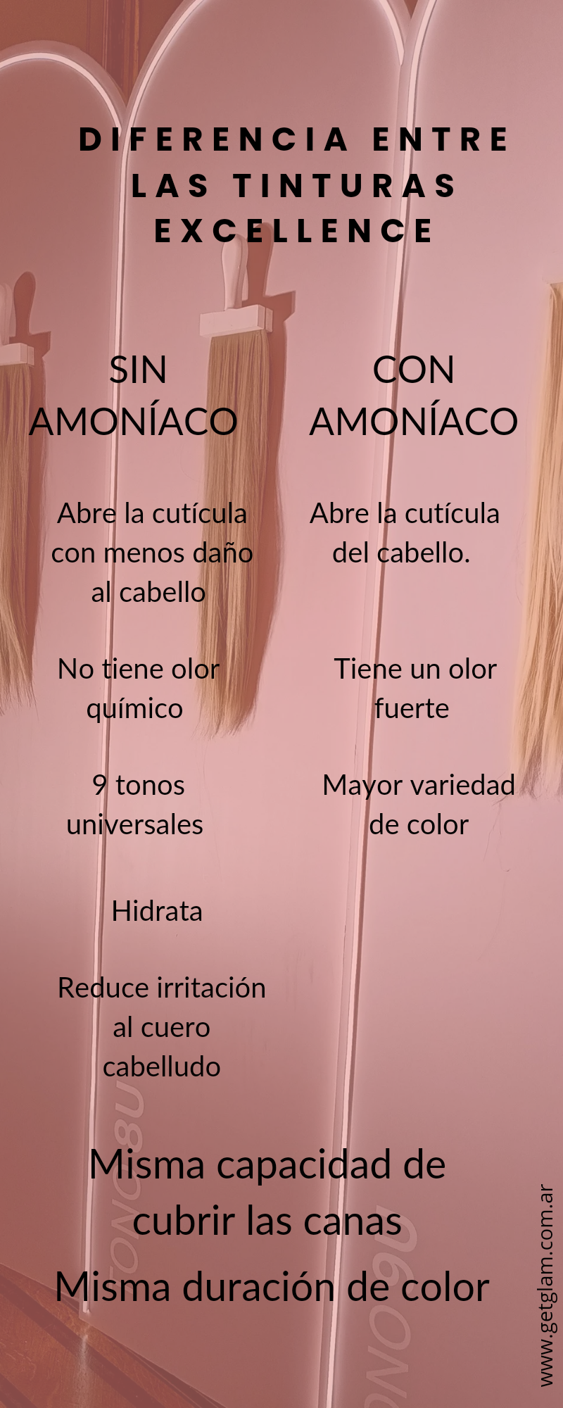 Tintura sin amoniaco Loreal diferencia con la que tiene amoniaco Carta de color pelo marcas argentina