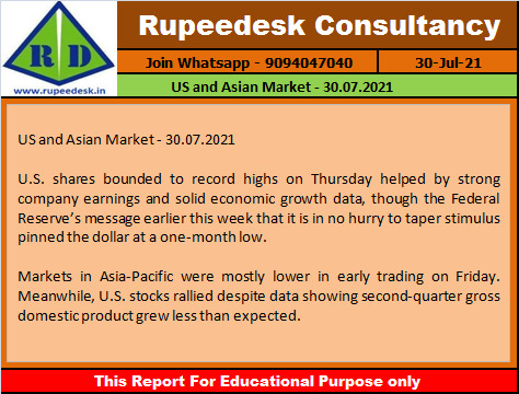 US and Asian Market - 30.07.2021