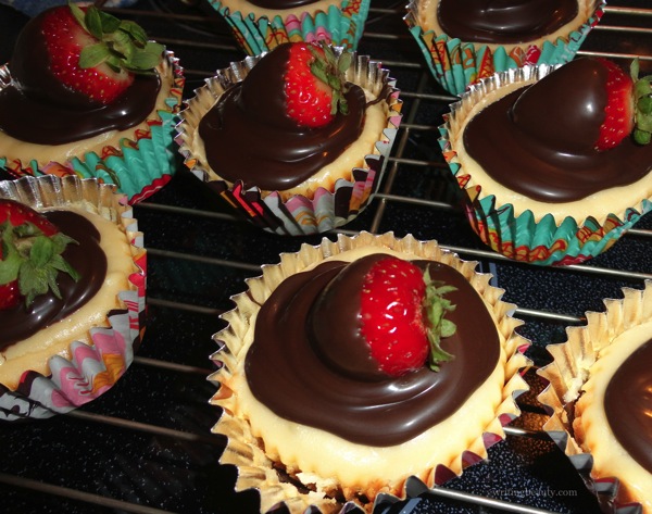 Strawberry chocolate chip mini cheesecakes 5