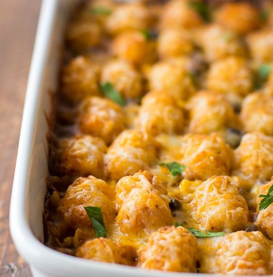 MEXICAN TATER TOT CASSEROLE #Mexican #Dinner