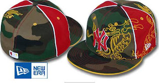 NY Yankees Red Camo Dragon Fitted Cap