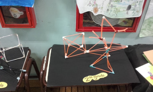 se observa en la imagen una estructura realizada por los alumnos de segundo grado