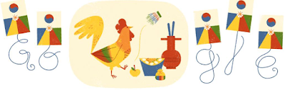 Lunar New Year, Korean New Year, the year of the Rooster, Google doodle, 