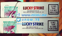 kadar nikotin dan TAR Lucky Strike Merah VS Lucky Strike Biru