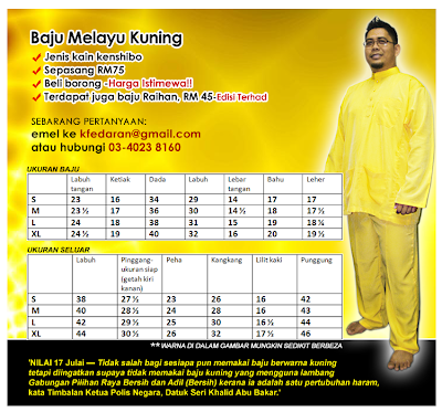 baju melayu kuning