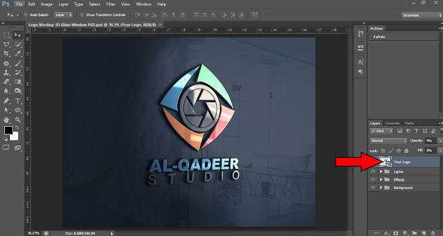 Download Logo Mockup Template 3D Glass Window PSD Free Download ...