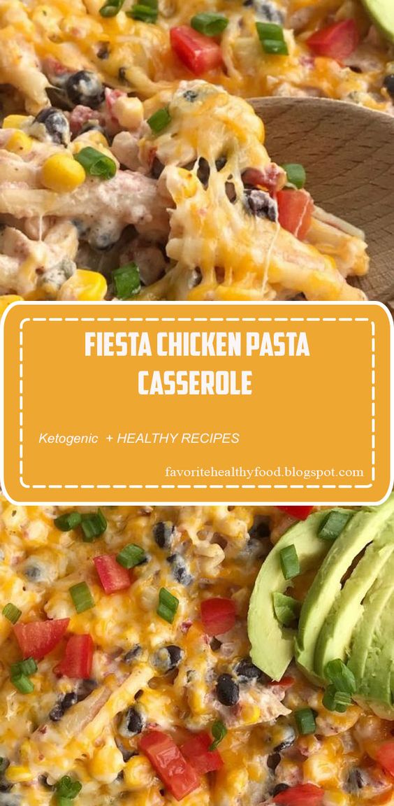 Fiesta Chicken Pasta Casserole | Chicken Casserole | Pasta | Dinner Recipe | Fiesta chicken casserole is filled with chunks of chicken, ten...