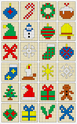 Free mini Christmas cross stitch design motifs