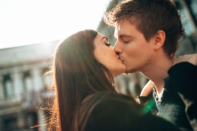 A kiss between two lovers