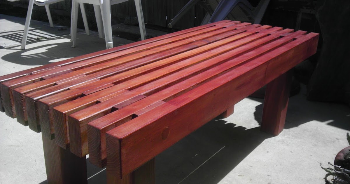 DIY Redwood Garden Bench