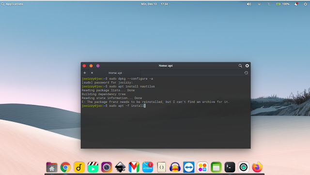Contoh Command Line di terminal Ubuntu Linux