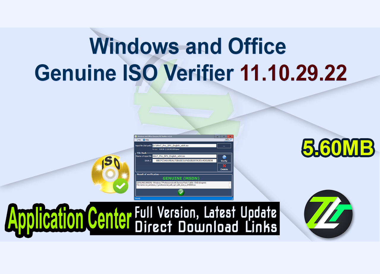 Windows and Office Genuine ISO Verifier 11.10.29.22