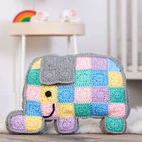 cojín elefante a crochet