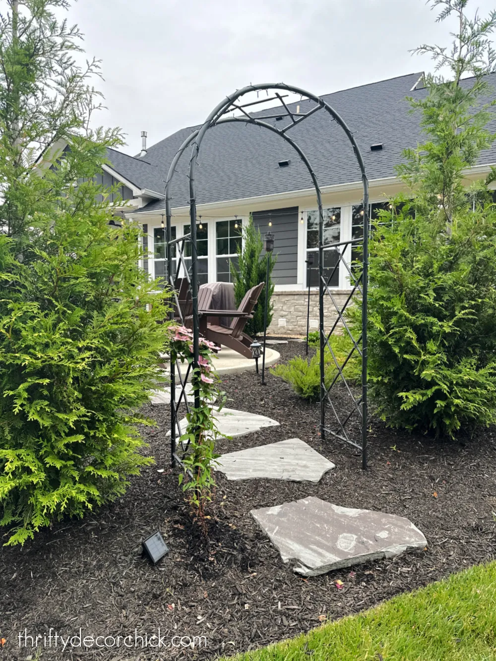 metal arbors with flowers