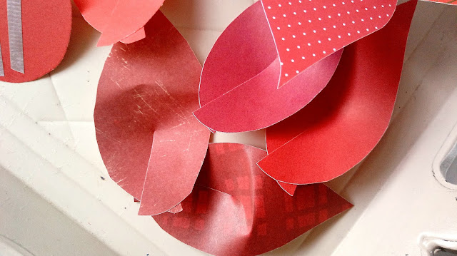 sample puckered and bent petals for the paper poinsettias