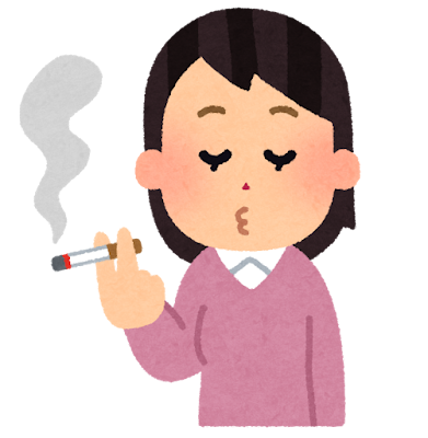 タバコを吸う人のイラスト（女性）