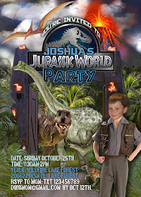Jurassic World Personalized Invitation