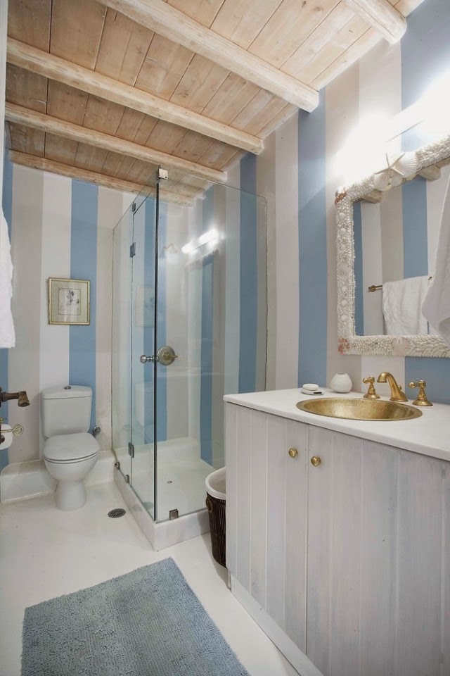 diseño baño a rayas