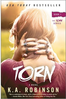 book cover of new adult romance novel Torn by KA Robinson