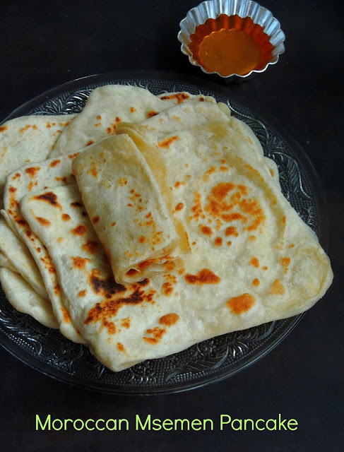 Moroccan Msemen Pancake, Msemen, Moroccan Flatbread