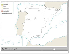  Mapa climático interactivo de España de Editorial Anaya 4º de Primaria