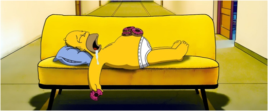 Homer Simpson dormindo.