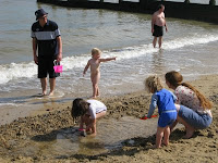 Steve, Meredith, Sara, Verity and Beth on the beach