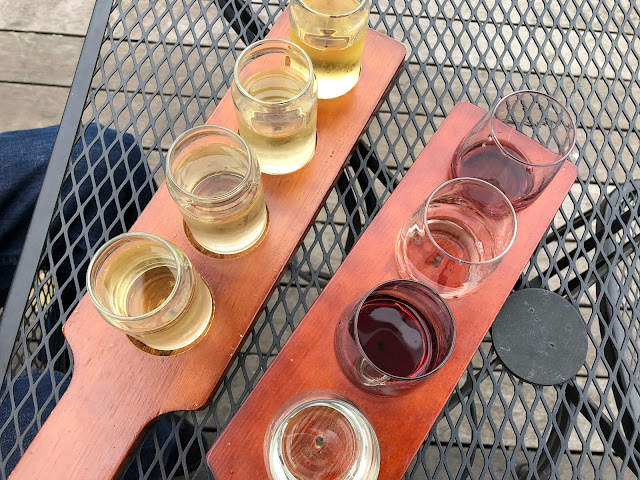 Cider and Wine flights at Hauser Estates Winery in Adams County Pennsylvania