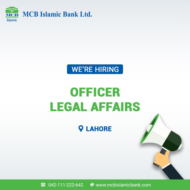 MCB Islamic Bank Jobs for "Officer Legal Affairs"