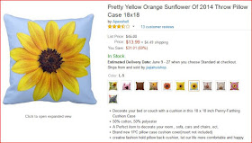 Pretty Yellow Orange Sunflower Of 2014 Throw Pillow Case 18x18