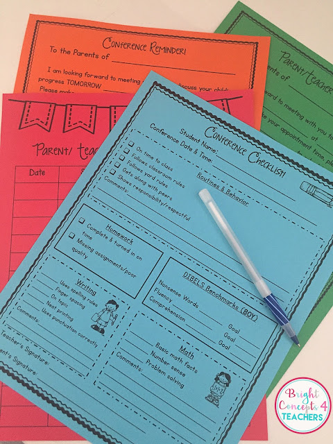 I love to use these editable parent teacher conference forms to help make conference run smoothly.