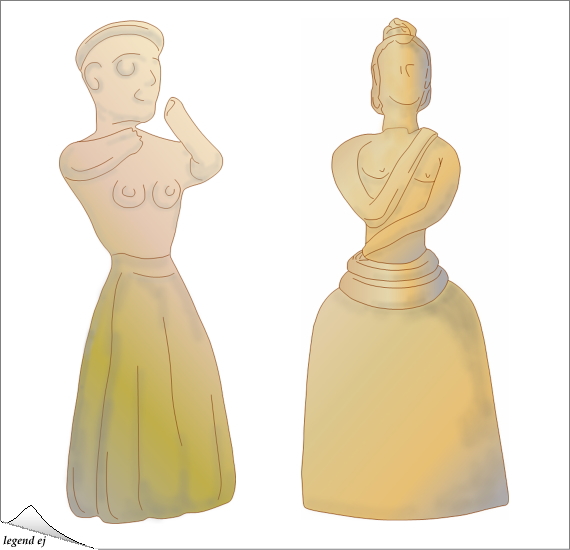 ミノア文明・テラコッタ製女性像 Minoan Terracotta-Women Figurine／©legend ej