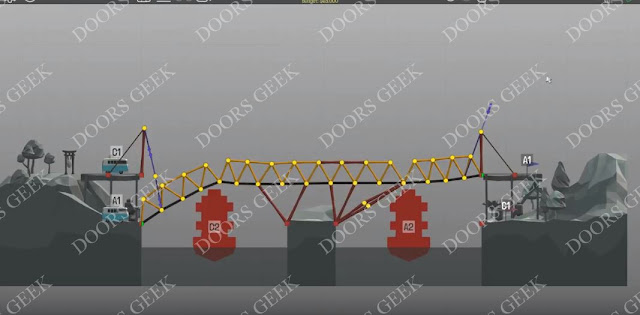 Poly Bridge Level 6-2 Seesaw walkthrough, solution, cheats, guide