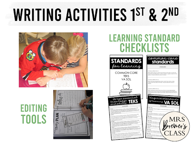 Writing Activities unit for First Grade and Second Grade to practice writing narratives, opinions, and informative pieces