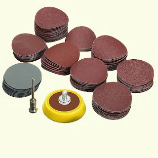 1" holder 1/8inch shank with 100pcs sandpaper Durable and practical sanding disc hook & loop pad perfect for cleaning and polishing.