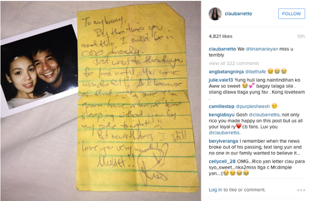 Rico Yan's love letter for Claudine Barretto before he passed away!