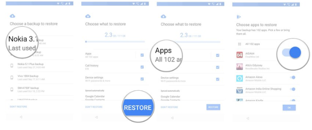 restoring backup from google drive