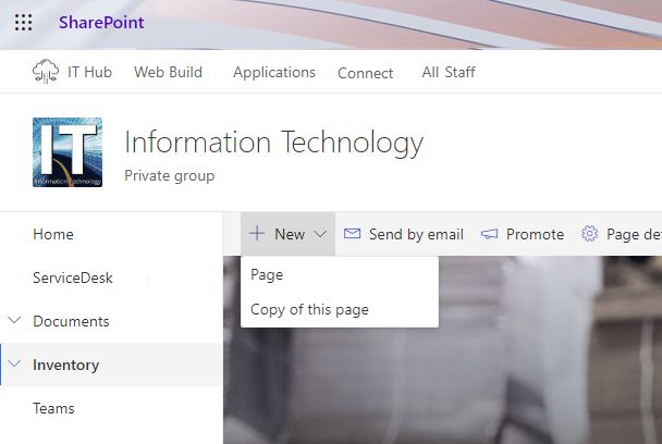 Using SharePoint Page Templates to Store Inventory Items