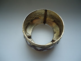 Russian Melhior/Soviet Era Enamel & Silver Alloy Salt, marked UMMET