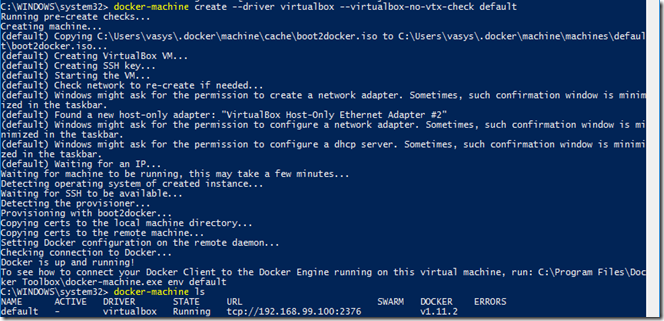 1 create docker host vm