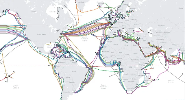 Mapa dos Cabos Submarinos
