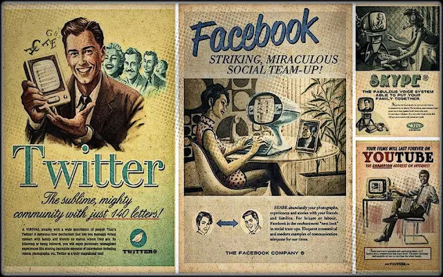 Papel de Parede Vintage Rede Social