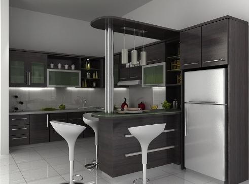 6 Lemari  Dapur dengan Kulkas  Desain Rumah Minimalis