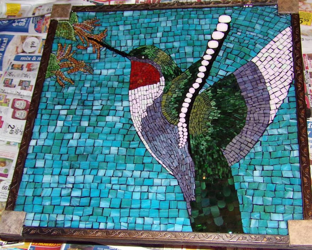 Glass mosaic art made by Kashena Hottinger