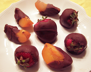 Chocolate Dipped Strawberries and Apricots