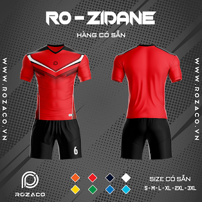 Áo Không Logo Rozaco RO-ZIDANE Màu Đỏ